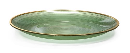 OCCASIONS 120PCS Green Plastic Plates with Gold Rim (60 Guests) - Fancy Disposable Dinnerware Set - 60 x 10" Dinner + 60 x 7" Dessert for Wedding, Party, Christmas - BPA Free (Belize in Green & Gold)