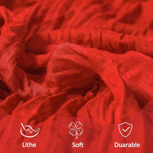 8 Pack Red Valentine's Day Table Runner Cheesecloth 10Ft Gauze Cheese Cloth Table Runner 120 Inch Boho Sheer Rustic Fabric for Party Decor Baby Shower Wedding Holiday Decorations