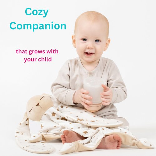 Gender Neutral Baby Gift – Bunny Lovey Security Blanket, Soft Bunny Baby Blanket for Infants & Toddlers, Soft Cuddly Snuggle Toy for Boys or Girls, Big Size 16in