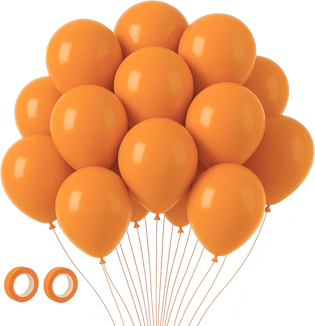 Voircoloria 105pcs Retro Orange Balloons - 12 Inch Party Latex Balloons for Birthdays & Celebrations