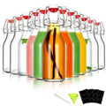 YEBODA 12 Pack Swing Top Glass Bottles 8oz Flip Top Glass Bottles for Home Brewing,2nd Fermentation,Kombucha,Kefir,Vanilla Extract,Juice,Tea,Beverages,Soda,Oil,Vinegar,Limoncello,Beer