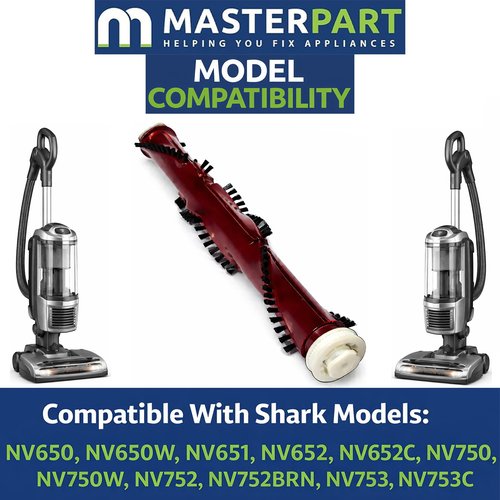 Masterpart Vacuum Brushroll Brush Bar Compatible With Shark NV650, NV650W, NV651, NV652, NV652C, NV750, NV750W, NV752, NV752BRN, NV753, NV753C Vacuum Cleaners