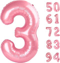 Pearlescent Pink Number 3 Balloon - 40 Inch Birthday Decoration for Girls & Women Parties