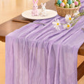 Socomi Cheesecloth Table Runner - Lilac Purple Lavender 120 Inch | Boho Rustic Decor for Weddings & Events