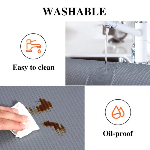 Shelf Liners for Kitchen Cabinets, 22Inch x 30Ft, Non Adhesive Shelf Liner, Non-Slip Kitchen Drawer Liners, Waterproof Durable Cabinet Liners for Shelves, Refrigerator, Pantry, Dark Gray