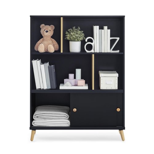 Delta Children Essex Bookcase - Greenguard Gold Certified, Black/Natural