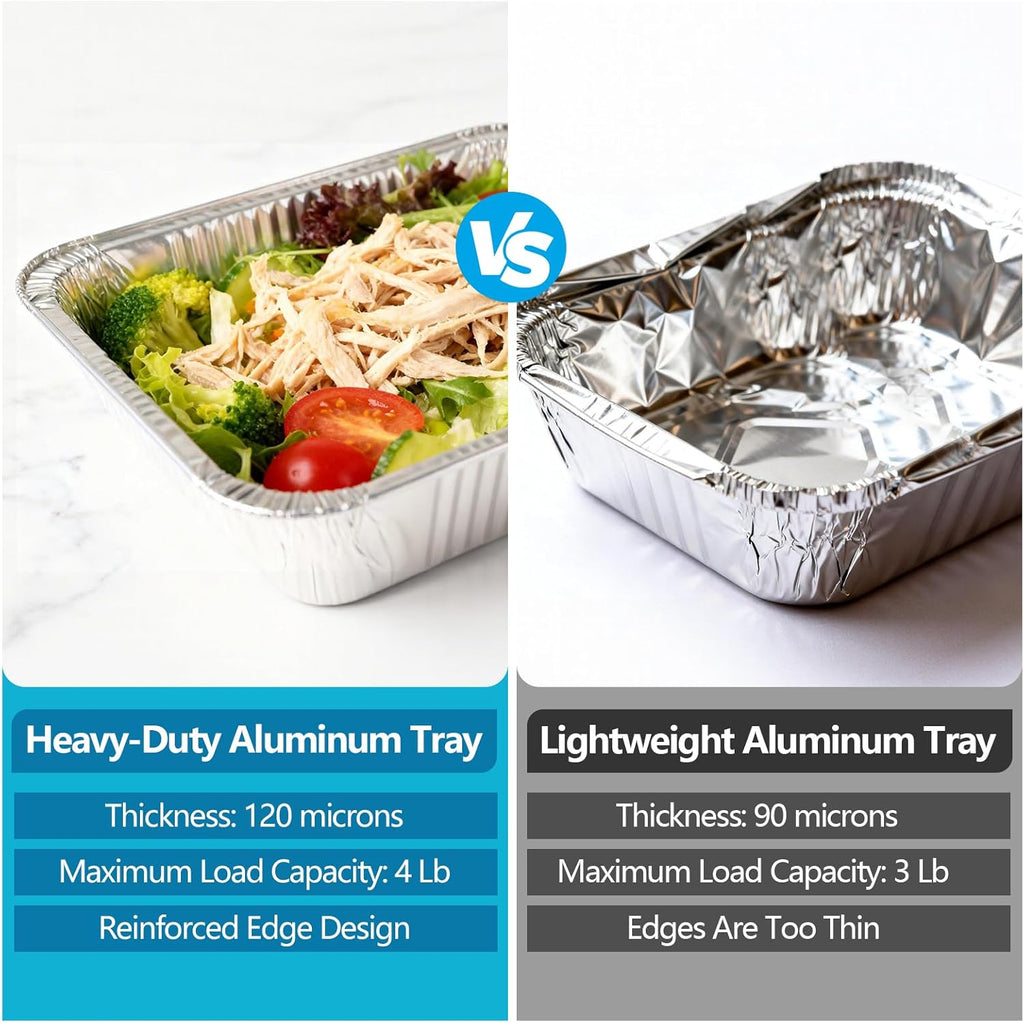 Thickened Aluminum Foil Pans by [Brand Name] - Extra Deep 9x13 Disposable Pans with Lids for Baking & Catering | 10-Pack