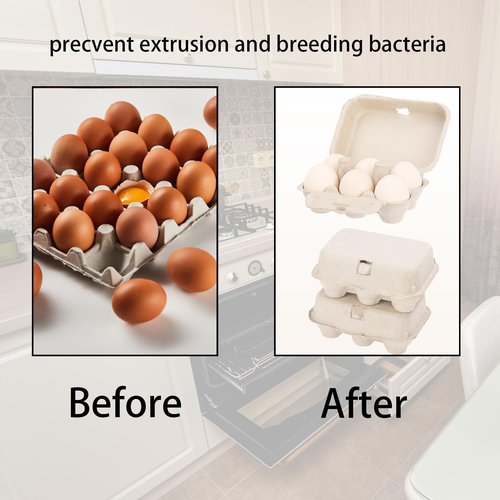 Dubtnion 15 Pack Egg Cartons Cheap Bulk, 6 Count Egg Storage Containers Holder, Sturdy Natural Pulp Material Perfect for Storing Extra Eggs