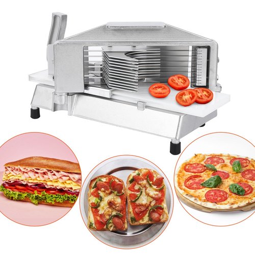 Commercial Tomato Slicer, 3/8" Heavy Duty Tomato Slicer Tomato Cutter With Built-In Cutting Board for Home or Restaurant Use
