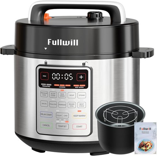 Fullwill 9-in-1 Electric Pressure Cooker - 2026 Upgrade with 12 Presets, Nonstick 6-Quart Pot