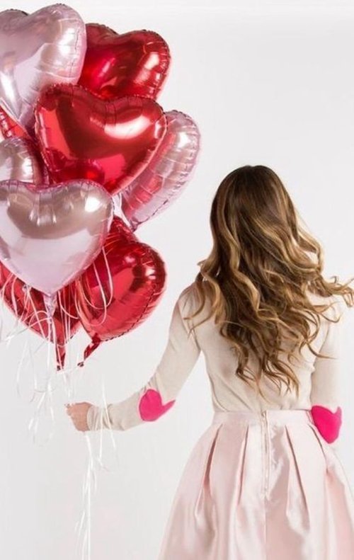 [21 pcs] pink rose and red Balloons 18" a bunch of Heart Love Foil Helium Balloons, Helium Support Valentines Day Birthday Wedding Bridal Engagement Party Anniversary Mother's Day Decorations