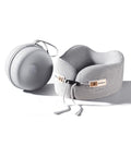 drembloo Neck Pillow Airplane, 100% Pure Memory Foam, Comfortable Breathable Cover, Travel Pillows for Airplanes, Ergonomic Design, Neck Pillow for Traveling, Airplane Pillow Flight Train, Gray