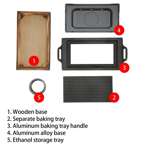 Portable BBQ Grill Tabletop Barbecue Grill Barbecue Baking Tray Smokeless Nonstick BBQ Plate Barbecue Stove Oven Accessories for Yakiniku, Robata, Yakitori, Takoyaki and BBQ
