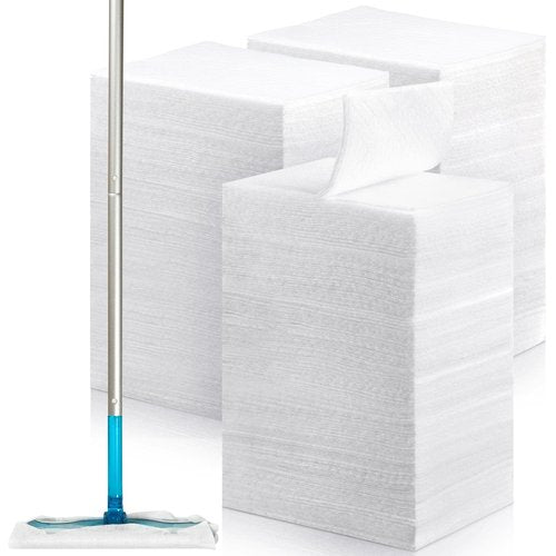 Hoolerry 300 Count Dry Sweeping Cloths Dry Mop Refills Sweeper Dusting Cloths Disposable Duster Refills Floor Mop Pads, 11.81 x 8.66 inch