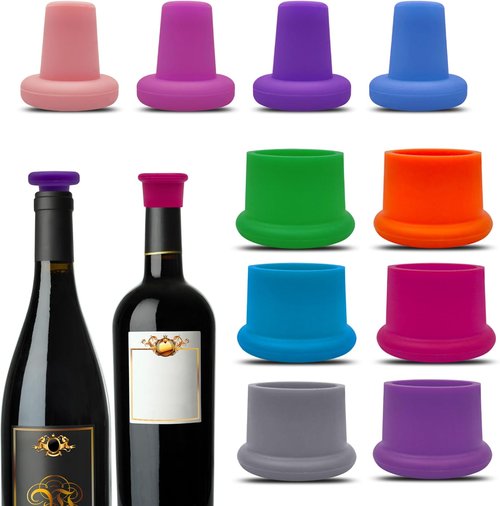 10 PCS Silicone Wine Stoppers, Reusable Beer Wine Corks, Sparkling Bottle Stopper, Wine Bottle Caps，Glass Corks Beverages Beer Champagne Bottles for Corks to Keep Wine Storage Fresh Tools