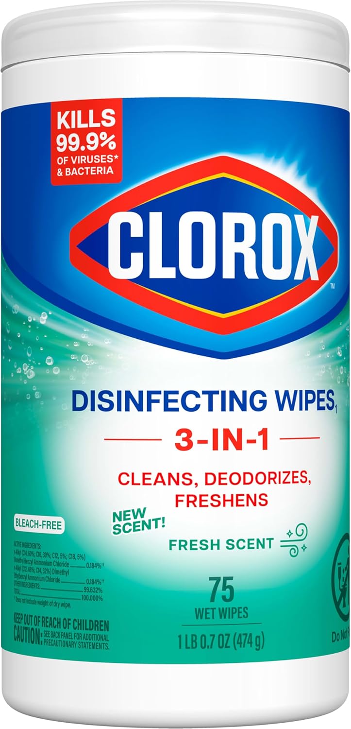 Clorox Disinfecting Cleaning Wipes - Fresh Scent, Bleach-Free, 75 Count | Effective Germ Protection
