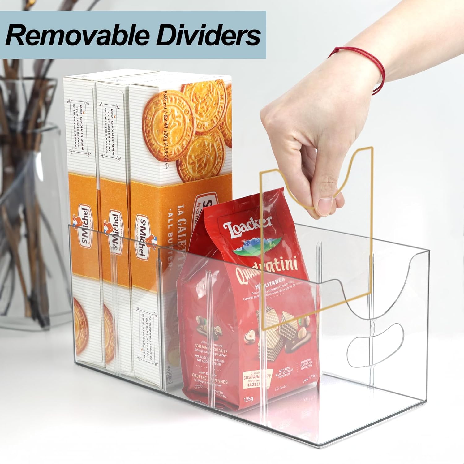 ZEXALOR Acrylic Belt Organizer - 5-Compartment Clear Storage Holder for Closet & Kitchen