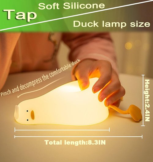 DREAMING MY DREAM Cute Duck Night Light - Rechargeable LED Lamp with 3-Level Dimming | Fun Nursery Gift