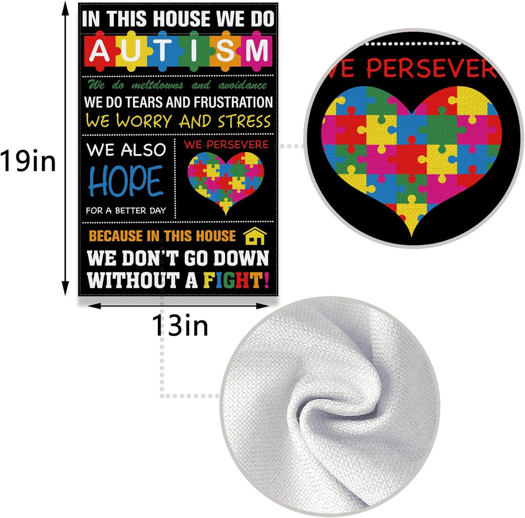 Regine Switzerland Autism Awareness Garden Flag - Inspirational Puzzle Piece Design | Double-Sided Outdoor Decor