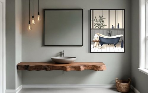 Blue Bathtub Art Print | Humorous Aesthetic Wall Decor | 8 x 10 Inches Unframed