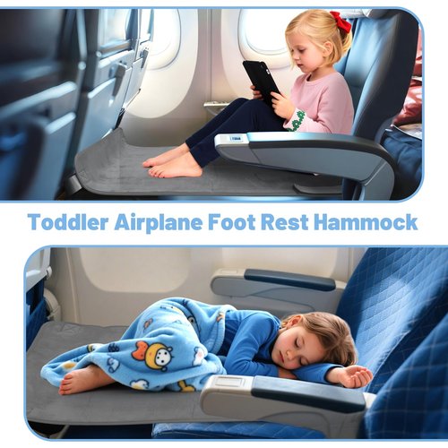 Toddler Airplane Bed, Toddler Airplane Travel Essentials, Plane Seat Extender for Kids, Portable Plane Travel Bed for Long Flight Flying
