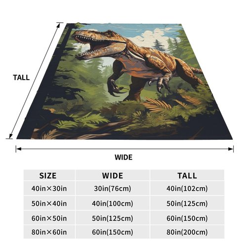 amepay Dinosaur Blanket Gifts for Boys Kids Jurassic Tyrannosaurus Dino Flannel Throw Blankets for Home Couch Bed Sofa Soft Fuzzy Lightweight Decor All Season 60x50 Inches