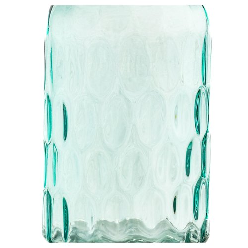 10 Strawberry Street Textured Glass Bird Canister, Dimpled Round, Blue, Set of 2
