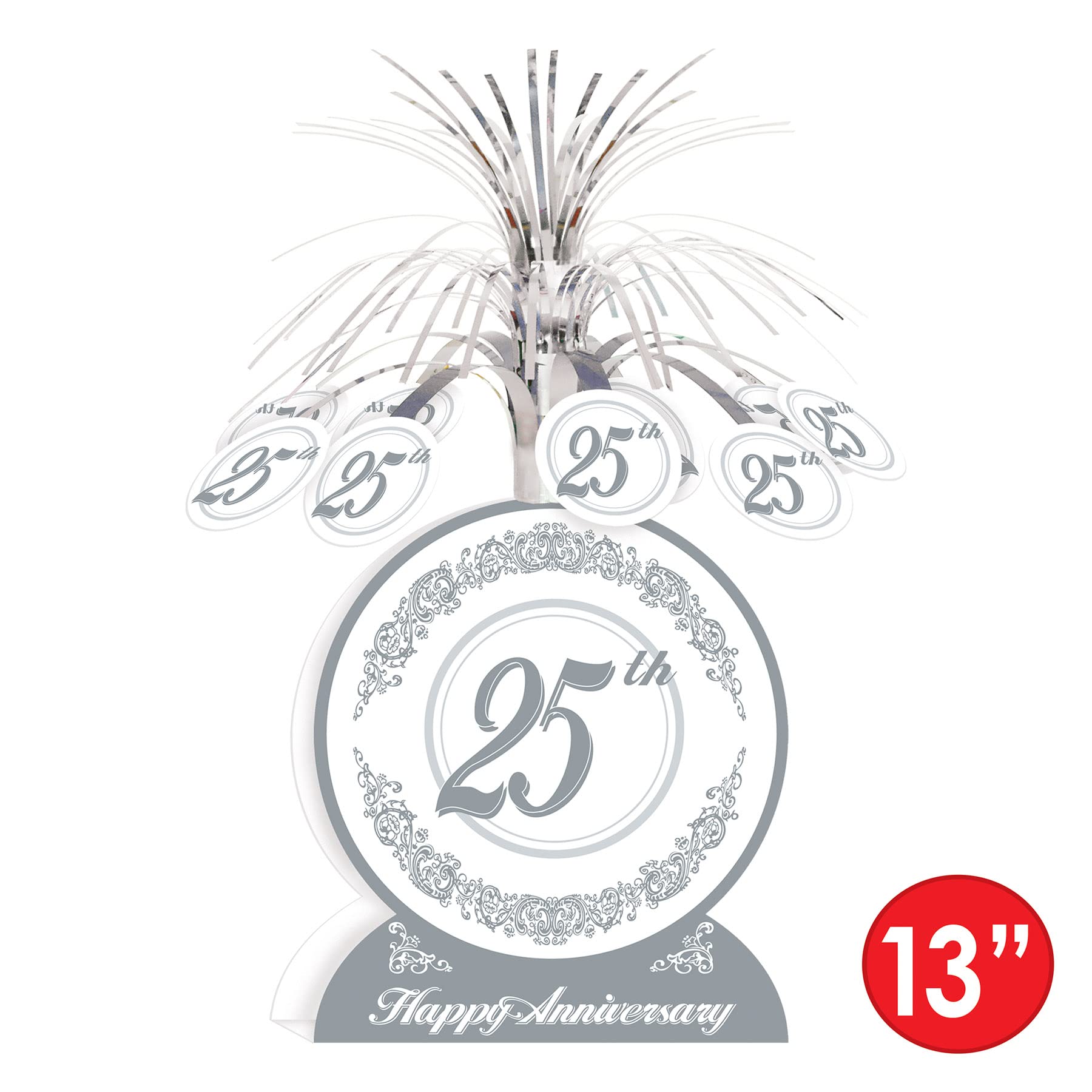 25th Anniversary Centerpiece Party Accessory (1 count) (1/Pkg)