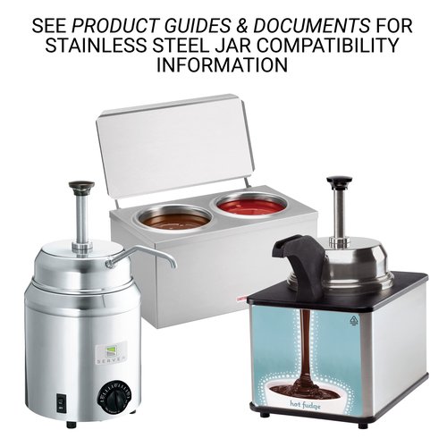 Server Products 3-Quart Jar Container For Condiments Sauces or Heated Toppings, Stainless Steel, Model 94009, Compatible Products Models 82060 and 81230