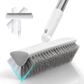MOPALL Floor Scrub Brush with Long Handle 55", Dual-Sided Stiff Bristle Grout Brush with 180° Rotatable V-Shape Head, Heavy Duty Shower Cleaning for Bathroom Tile, Patio, Deck, Garage, Pool & Corner