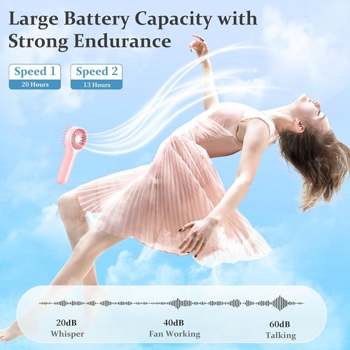 BDXXJ Mini Handheld Fan - Portable USB Rechargeable Design for Makeup & Desk Use - Pink