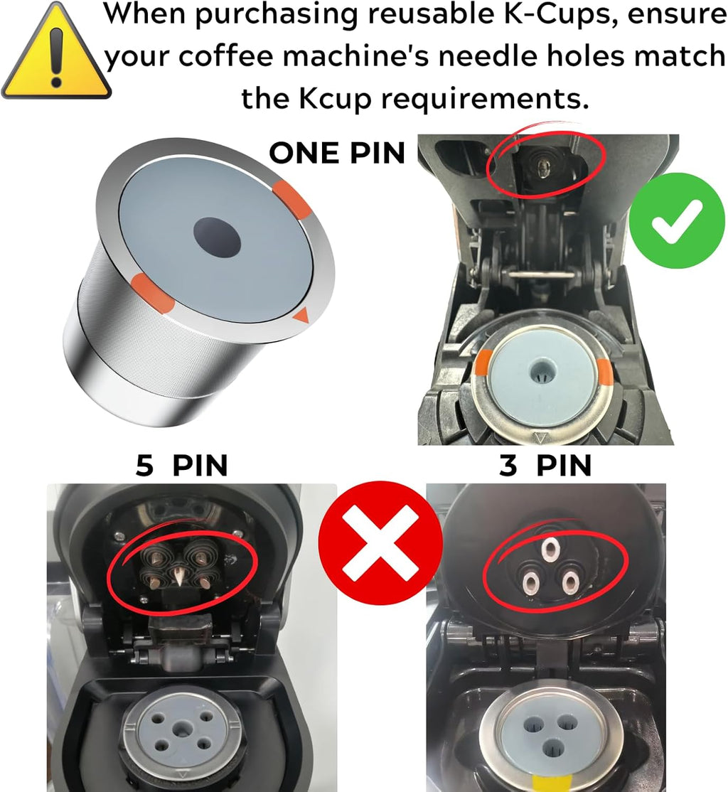 Noalto Reusable K Cups - Universal Stainless Steel Coffee Pods for Keurig 1.0 & 2.0 | 2-Pack