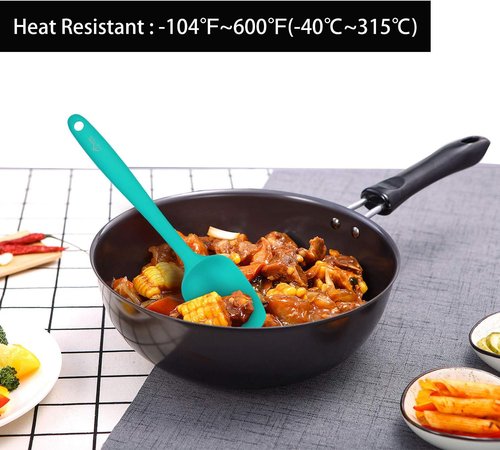 HOTEC Silicone Rubber Spatula Set - Heat Resistant 600℉, Non-Stick & BPA-Free | Multicolor, Set of 5