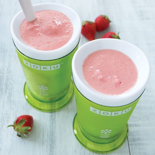ZOKU Original Slush and Shake Maker, Slushy Cup 3 Pack for Quick Frozen Homemade Single-Serving Slushies, Fruit Smoothies, and Milkshakes in Minutes, Blue/Red/Green Set of 3