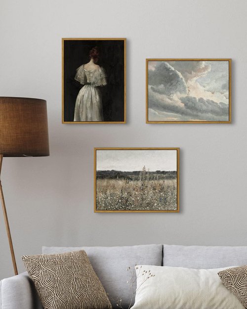 InSimSea Framed Canvas Wall Art - Vintage Classical Oil Painting | 12"x16" Floral Decor for Home