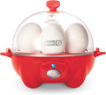 Dash Rapid Egg Cooker | Boil, Poach & Steam Up to 7 Eggs - Includes Measuring Guide & Recipes - Dishwasher Safe - Red