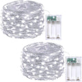 Skiennix 2-Pack Battery Operated Fairy Lights - Waterproof 16FT 50 LED String Lights for Indoor/Outdoor Decor | Cool White