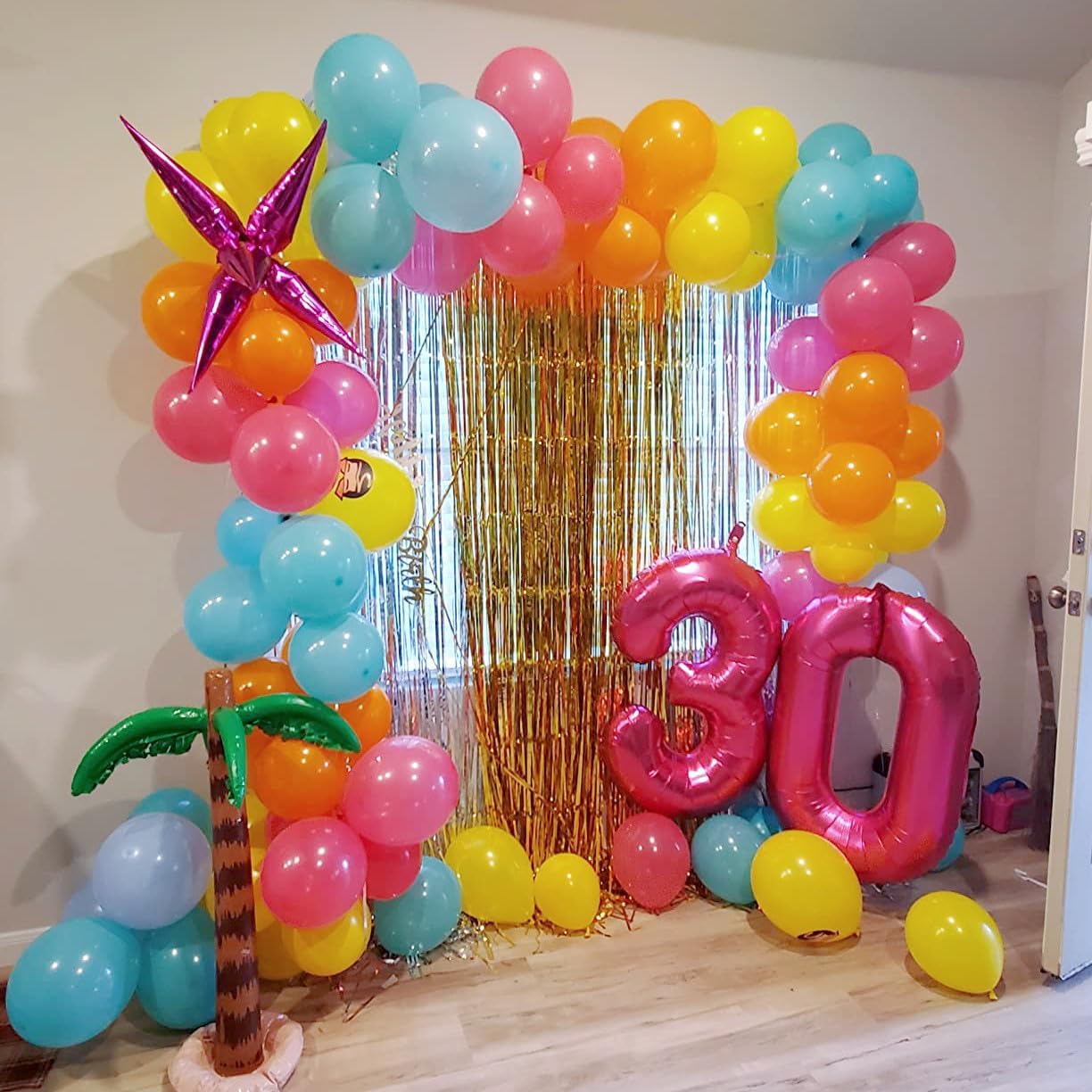 Numbers Balloon - 40 Inch Large Hot Pink Balloon for 3rd Birthday Party Decorations