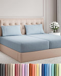 Split King Size 5-Piece Sheet Set | Comfy Breathable Cooling Bed Sheets - Hotel Luxury Bedding in Blue
