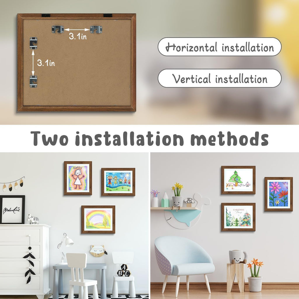 Golden State Art, 10x12.5 Kids Art Frames, Front-Opening Picture Frame Great for Kids Drawings, Artworks, Children Art Projects, Schoolwork, Home or Office (Ecru, Set of 4)