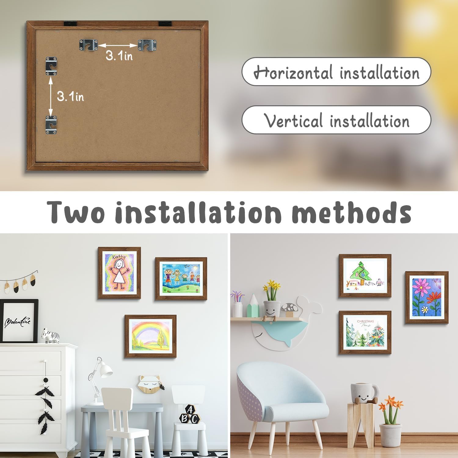 Golden State Art, 10x12.5 Kids Art Frames, Front-Opening Picture Frame Great for Kids Drawings, Artworks, Children Art Projects, Schoolwork, Home or Office (Ecru, Set of 4)