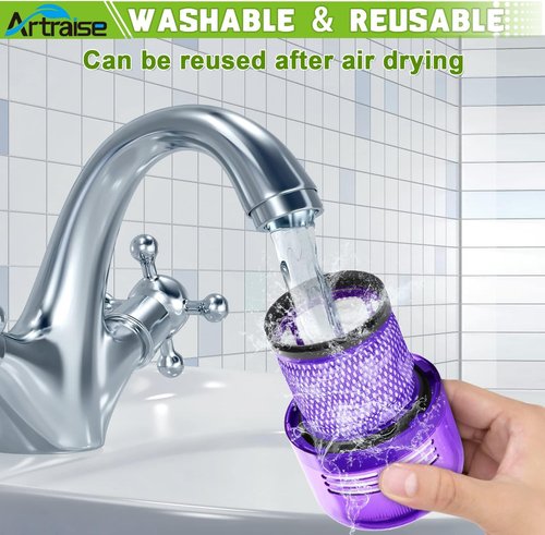 Artraise Vacuum Filter Replacement - Compatible with Dyson V15, V11 Models | 3-Pack Filters