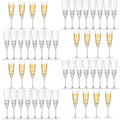 48 Pack Plastic Champagne Flutes, Shatterproof Reusable Fancy Crystal Clear Champagne Glasses, 5 oz Acrylic Unbreakable Elegant Party Drinking Cocktail Wine Glasses Wedding Birthday Bar Goblets