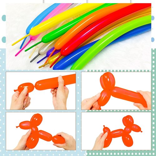 Long Orange Balloons Kit - 260 Bright Orange Twisting Balloons for Kids' Halloween Party Decor