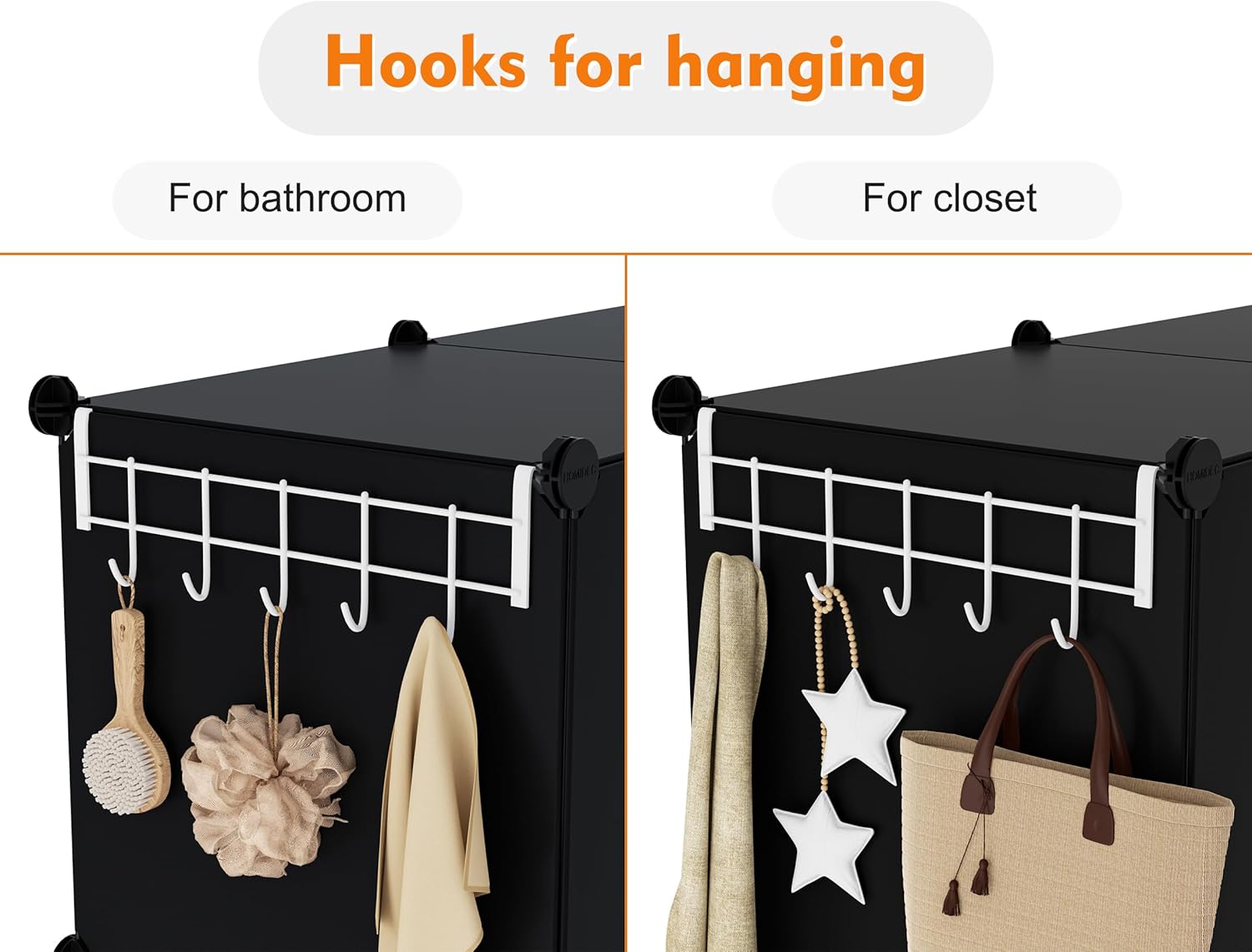 Skiennix 12-Cube Storage Organizer - Portable Closet Organizers for Kids & Adults | Black