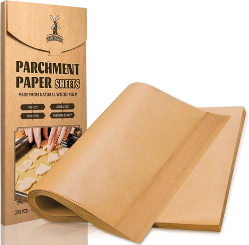 Hiware Parchment Paper Baking Sheets - 200 PCS Precut Non-Stick 9x13 IN for Baking & Cooking - Unbleached
