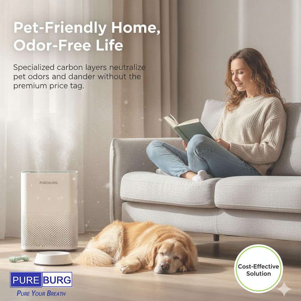 PUREBURG Replacement Filter Kit Compatible with Mila Air Purifier, H13 HEPA (with 2 filter Sock) Activated Carbon For Air Clean Dust VOCs Odor