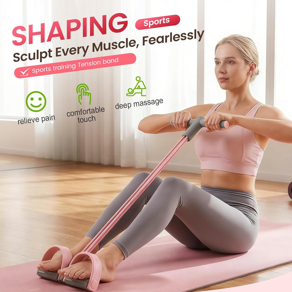Pedal Resistance Bands with Handles - 2026 New Multifunctional Rubber Fitness Band for Full Body Workout, Yoga, Stretching, Waist, Arm, Leg