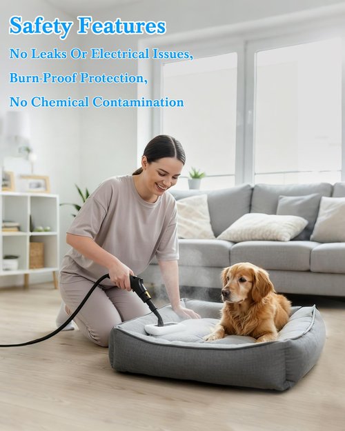 Mecmic Steam Cleaner for Home - 1600ML Water Tank 15s Heat-Up Portable Steamer for Cleaning, 6 Level Adjustable, 2500W, 45PSI, 250°F Steam, Handheld Steam Cleaner for Car Detailing, Grease, Tile,Grout