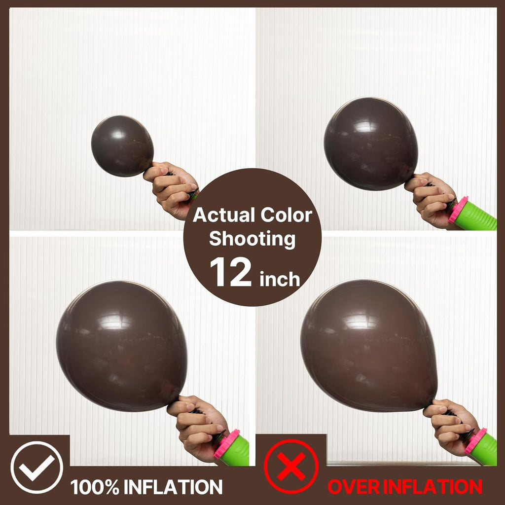 PartyWoo Dark Brown Balloons - 100pcs 12 Inch Latex Helium Balloons for Fall Celebrations
